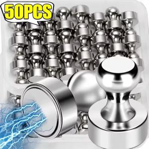 1-50Pcs 금속 마그네틱 핀 화이트 보드 콘에 대 한 네오디뮴 마그네틱 압정 강력한 자석 냉장고 압정 홈 스토리지 도구