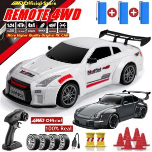 4WD RC 드리프트 자동차 LED 빛 2.4G 라디오 20 KM/h 고속 원격 제어 레이싱 자동차 차량 모델 장난감 선물 소년 소녀 아이