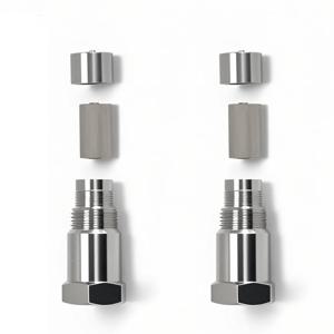 2PCS 미니 46.5*16.0*16.9MM 자동차 용 산소 촉매 센서 실버 스테인레스 스틸 내구성 자동차 액세서리