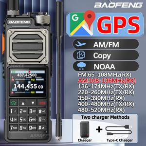 바오펑 UV-25 PRO GPS 무전기 10W 멀티 밴드 1000CH 타입-C 충전기 5200mAh UV-5R 아마추어 무전기 캠핑용
