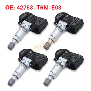 4pcs 42753T6NE03 혼다 Acura CDX 42753-T6N-E03 TPMS 433MHz 용 자동차 타이어 압력 모니터 센서