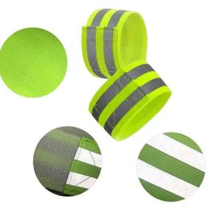 1 쌍 반사 완장 손목 밴드 야간 탄성 팔찌 반사 테이프 스트랩 안전 반사판 테이프 야간 사이클링 조깅