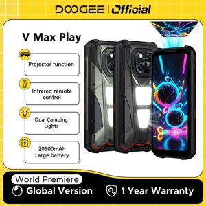 월드 프리미어 DOOGEE V Max Play 5G 프로젝터 러기드 폰 20500mAh 듀얼 캠핑 라이트 디멘시티 7300 16GB+512GB NFC 스마트폰