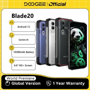글로벌 버전 DOOGEE Blade20 러기드 폰 제미니 AI 10300mAh 배터리 6.6인치 HD+ 스크린 4GB 128GB 안드로이드 15 스마트폰 NFC