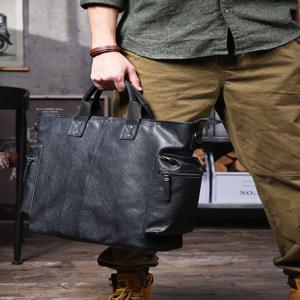 PNDME 디자이너 수제 식물성 태닝 소 가죽 남성용 블랙 서류 가방 정품 가죽 여성 대용량 노트북 핸드백