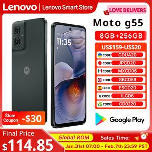 모토로라 MOTO G55 스마트폰 오리지널 글로벌롬 6.5인치 120Hz 디스플레이 미디어텍 디멘시티 7025 CPU 256GB 50MP 휴대폰