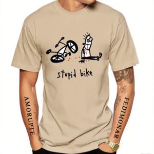 유머러스하고 어리석은 자전거 티셔츠, 사이클리스트가 넘어지는 예술적 디자인의 재미있는 캐주얼 코미디 티셔츠 - 사랑스러운 개별을 위한 S-4XL