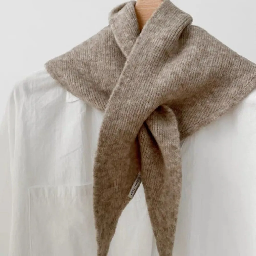 새로운 방풍 넥 워머 따뜻한 삼각형 니트 스카프 니트 방한 목도리 가을, 겨울