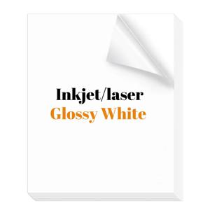 10/20/30/40/50 매 A4 광택 비닐 스티커 용지 잉크젯 및 레이저 프린터 용 방수 흰색 자체 접착 인쇄 용지