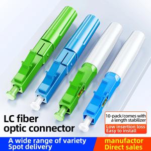 SAIVXIAN 10-200pcs LC-APC LC-UPC 고속 커넥터 단일 모드 광섬유 퀵 커넥터 LC 임베디드 유형 FTTH