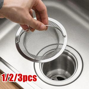 1/2/3개 스테인리스 스틸 주방 싱크대 필터, 막힘 방지 머리카락 및 음식물 찌꺼리 거름망, 내구성 있는 메쉬가 있는 주방 배수구 보호망