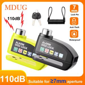오토바이 알람 디스크 브레이크 잠금 보안 모토 휠 디스크 자물쇠 방수 110dB 대음량 도난 방지 알람 오토바이 디스크 잠금