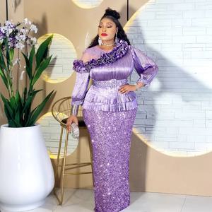 플러스 사이즈 아프리카 파티 드레스 여성용 2026 우아한 터키 무슬림 웨딩 이브닝 가운 다시키 스팽글 맥시 롱 드레스 신상품