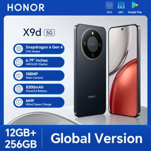 HONOR X9d 12GB+256GB 글로벌 버전 5G 스마트폰 6.79인치 120Hz AMOLED 화면 108MP AI 메인 카메라 8300mAh 66W 슈퍼차징