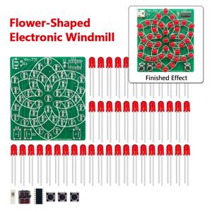 DIY 전자 키트 다양한 스타일 패턴 전자 풍차 흐르는 물 조명 43 LED 5V 재미있는 납땜 부품 교육 세트