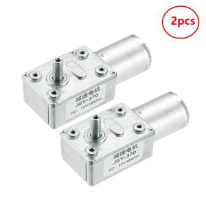 2개 JGY370 DC 6V 12V 24V 리버서블 웜 기어드 모터 감속기 모터 6mm D형 샤프트 고토크 기어 박스 감속 모터