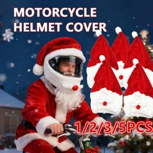 크리스마스 오토바이 헬멧 커버 산타클로스 모자 풀페이스 재미있는 플러시 모토 헬멧 장식 크리스마스 오토바이 스키 액세서리