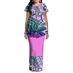 새로운 여름 라운드넥 반팔 푸레타시 폴리네시아 여성 드레스 부드러운 원단과 맞춤 연회복 패턴 특징