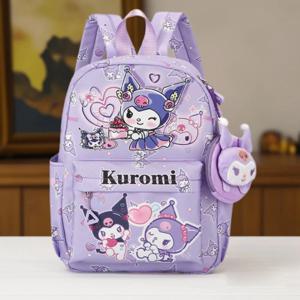 쿠로미 프린트 백팩, 조절 가능한 어깨끈이 있는 시나모롤 스쿨백, 가벼운 지퍼 잠금장치, 개학 선물