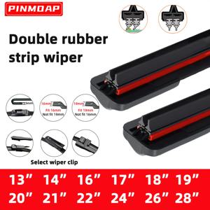 더블 러버 자동차 앞 유리 와이퍼 블레이드 업그레이드된 사계절용 자동차 액세서리 J 훅 사이즈 선택 다기능 와이퍼