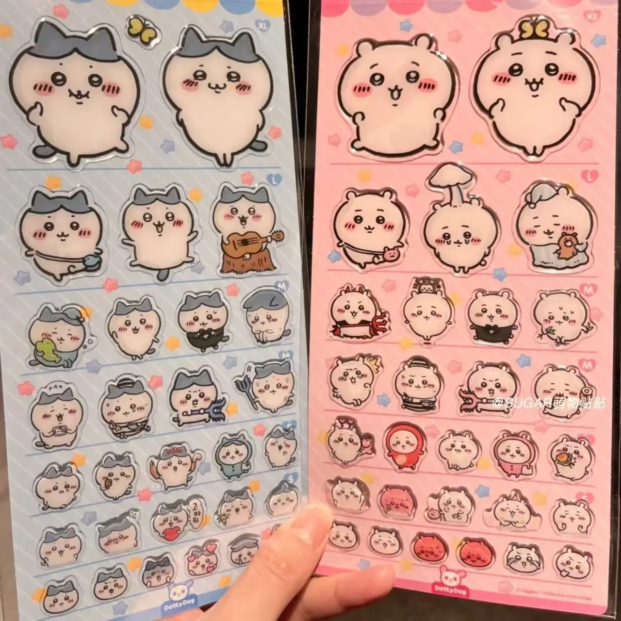 카툰 치이카와 글루 3D 스티커 귀여운 하치와레 우사기 스티커 만화 장식 핸드북 장식 선물