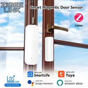 Tuya Zigbee 도어 센서 창문 접촉 센서 열림/닫힘 감지기 스마트 홈 알람 보안 보호는 Smart Life와 함께 작동합니다.