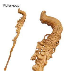 노란색 호리병 모양 나무 패션 우드 스틱 장식용 코스프레 지팡이 할로윈 지팡이 94cm 공연 무대 지팡이