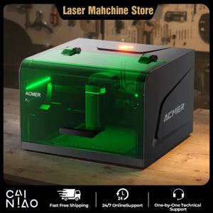 ACMER K1 휴대용 미니 레이저 조각기 CNC 기계 DIY 로고 마킹 기계 페인트된 개 태그 종이 가죽 나무 아크릴
