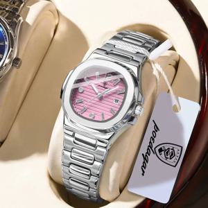 포에다가 스퀘어 커플 손목시계 야광 방수 날짜 표시 러브 시계 고품질 명품 여성용 쿼츠 시계 (여자친구 선물용)