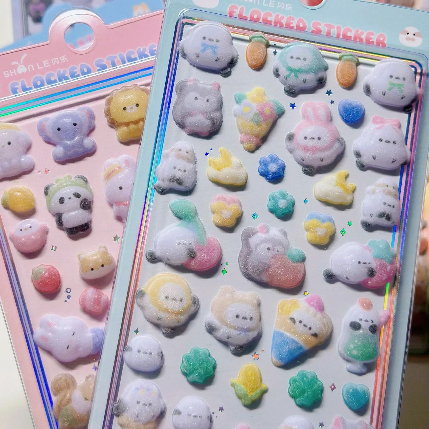 1개/6개 만화 동물 3D 입체 스티커 저널링 DIY 다이어리 귀여운 문구 스티커 장식 학교 용품