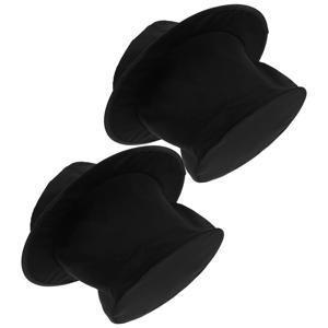 2개 세트 접이식 마술사 검정 탑햇 의상 파티 가면 무대 마술 트릭 카니발 액세서리 탑햇 남성 마술사 모자