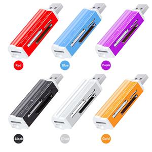 4 in 1 마이크로 SD 카드 리더기 메모리 스틱 프로 듀오 마이크로 SD/T-플래시/M2/MS SD 어댑터용 플래시 USB 메모리 카드 리더기