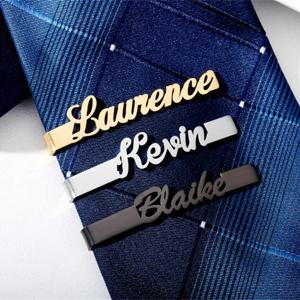 남자 정장 액세서리에 대 한 개인화 된 넥타이 클립 남편 신랑 들러리 선물에 대 한 사용자 지정 이름 넥타이 클립 스테인레스 스틸 타이 바
