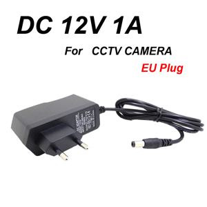 JIENUO EU 플러그 AC DC 전원 어댑터 공급 충전기 보안 감시 CCTV 카메라 IP 모니터 100-240V 12V 1A(2.1mm*5.5mm)