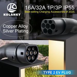 3.6KW 7.2 11 22KW 남성 유형 2 EVSE 여성 총 EV 충전기 자동차 플러그 IEC 62196 변환기 16A 32A 전기 자동차 충전소