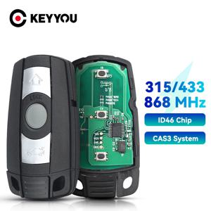 KEYYOU 배터리 KR55WK49123 BMW E60 E61 E70 E71 E72 E81 E82 E87 E88 Fob PCF7945 칩 315MHz/433Mhz/868MHz 원격 자동차 키