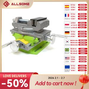 ALLSOME 2 in 1 밀링 드릴링 정밀 바이스 회전 베이스 테이블 알루미늄 합금 복합 작업대
