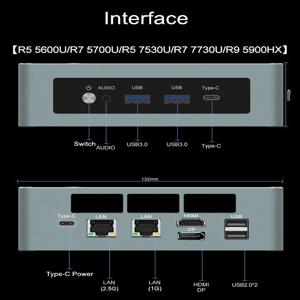 미니 PC AMD Ryzen 9 5900HX 7 5800U 5600U WIFI6, 2*3200MHz DDR4 2 * M.2 NVMe SSD, 2.5G LAN 게이밍 데스크탑 컴퓨터, 3x4K HD 디스플레이