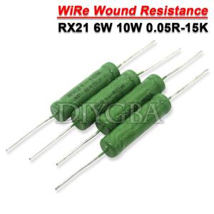 10PCS RX21 5% 와이어 상처 저항 6W 10W 0.01R 0.05R 0.1R 0.12R 1R 10R 18R 20R 22R 24R 27R 30R 33R 36R 100R 1K 10K 12K 15K