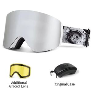 COPOZZ 겨울 전문 남성 여성 스키 고글 세트 자기 빠른 변경 더블 레이어 안개 방지 스노우 보드 고글 성인