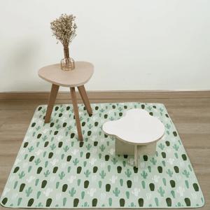 HappyFlute 유아용 미끄럼 방지 매트, 다기능 접이식 방수 스플랫 바닥 매트, 어린이 등산 게임 놀이, 110*110cm