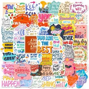 여성용 감동적인 미적 스티커, 성인 노트북, 물병, 전화 케이스, 50 개