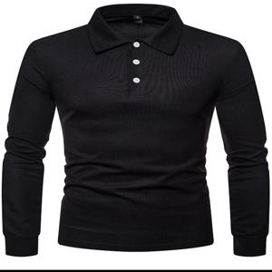남성용 슬림핏 긴팔 폴로 셔츠 솔리드 컬러 캐주얼 패션 티셔츠 멀티 컬러 탑