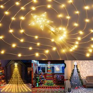 펜타그램 방수 문자열 빛 태양 크리스마스 장식 3M/2M Led 폭포 트리 요정 램프 8 모드 캠핑 휴일 조명