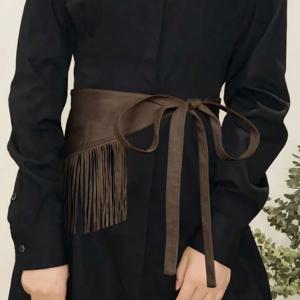 여성용 빈티지 펑크 허리 벨트, Y2K 쿨 걸스, 카우걸 짧은 술, 와이드 벨트 바디 체인, 원피스 스커트, 클럽 무대 댄스