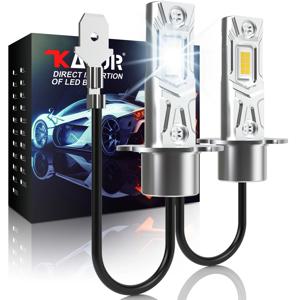 2Pcs 12V H3 LED 안개 전구 슈퍼 밝은 6000K 흰색 자동차 운전 램프 헤드 라이트 DRL 팬리스 1:1 디자인 좋은 품질