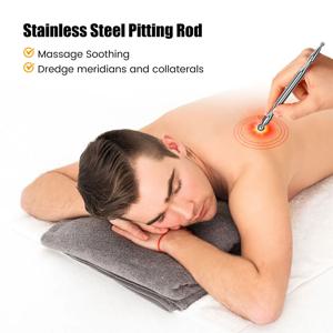침술 펜 스테인리스 스틸 딥 티슈 마사지기 듀얼 헤드 얼굴 반사요법 지압 바 신체 경락 통증 완화용