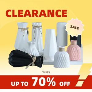 Clearance_1 조각 북유럽 현대 플라스틱 꽃병 꽃 냄비 바구니 홈 거실 Payty 웨딩 장식 장식품_Continu