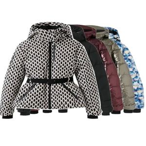 2026 패션 여성 겨울 후드 하이웨이스트 패딩 코트 벨트 포함 여성스럽고 우아한 두꺼운 따뜻한 포켓 방풍 스키 재킷