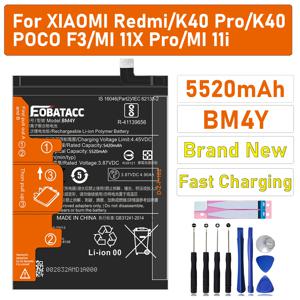 2026년 새로운 교체용 배터리 BM4Y 샤오미 포코 F3용 레드미 K40 프로 K40pro 5520mAh+무료 도구